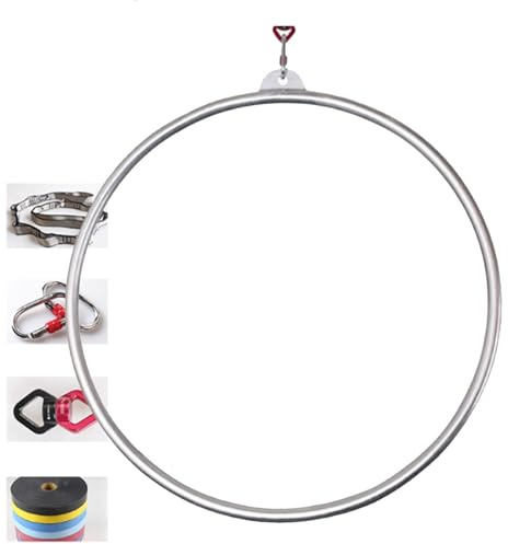 OzcNykt Set di Cerchi Aerei, Cerchio da Circo, Attrezzatura per Fitness E Danza, Acciaio Inossidabile, per Allenamento di Yoga E Danza Aerea, Accessori da Circo 85CM