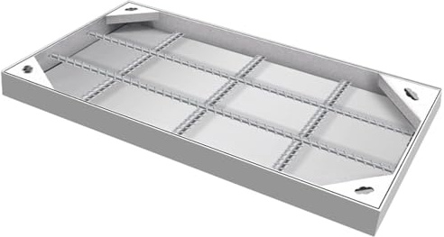 SXEVZOO Chiusino e Telaio in Acciaio Inox Coperchio di Ispezione in Metallo da Incasso 40x60/55x55/60x90/80x100cm Rinforzato Coperchio Cisterna per Interni ed Esterni(70 * 70cm)
