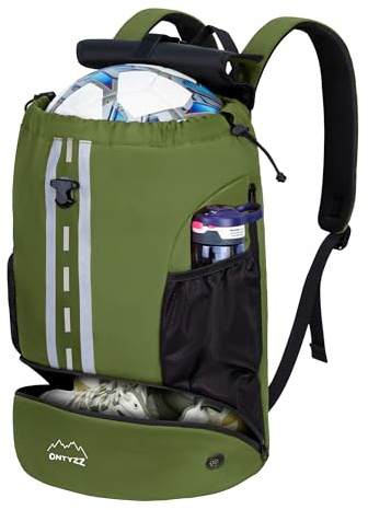 ONTYZZ Wasserdicht Rucksack mit Kordelzug Sportrucksack mit Schuhfach Multifunktionaler Tagesrucksack für Gym Yoga Schwimmen Strand Tanzen Basketball Volleyball Fußball Tasche