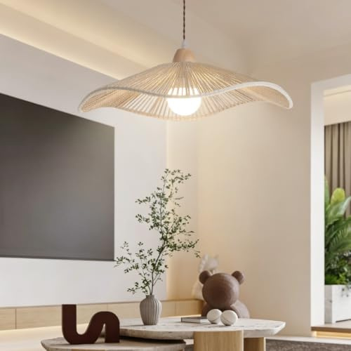 JOJOM Lampe boho style deckenlampe Handgewebt Hanfseil hängelampe Minimalistisch Pendelleuchte Höheneinstellbar Geeignet für Wohnzimmer Esszimmer Küche Schlafzimmer Kinderzimmer(A42)