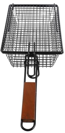 SIXRUN Panier de Grill en Métal Antiadhésif avec Couvercle pour Griller des Steaks de Poisson, des Crevettes, Outil de Barbecue pour la Cuisine en Plein Air, Panier de Barbecue pour Légumes, Camping
