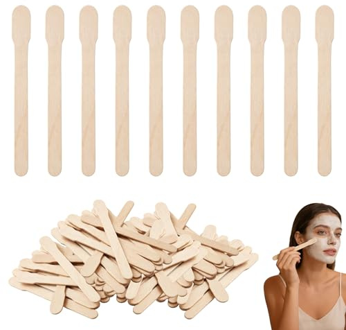 200 Palillos de Cera para Cejas con Mango - Espátulas de Cera de Madera para Depilación Facial y Corporal - Pack de Alta Calidad para una Aplicación Precisa