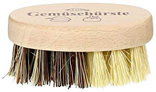 buetic Spazzola per verdure in legno di faggio con molle e setole dure in molte misure Gemüsebürste oval ca. 9 x 5cm