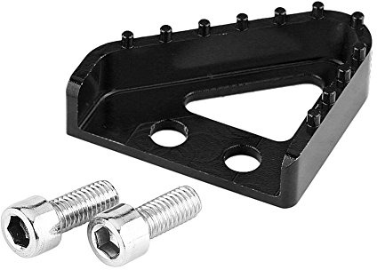 Qiilu Motocicleta CNC Punta de la placa de paso del pedal de freno trasero(negro)