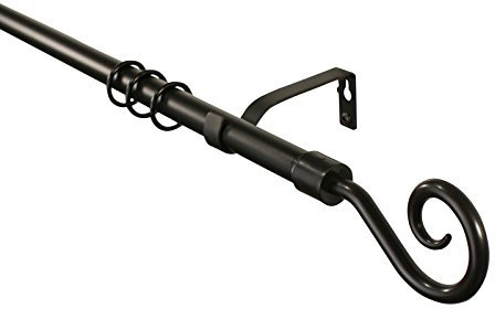 Gardinenstangen schwarz ausziehbar 160 cm – 300 cm, Durchmesser 16/19 mm