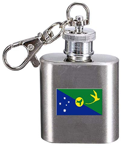 Porte-clés flasque gravé drapeau de l'île de Noël