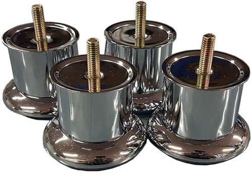Global Furnishing 4 x Chrome Furniture Legs/Feet 50mm For Sofas Beds Chairs Stools Cabinet Glides M8