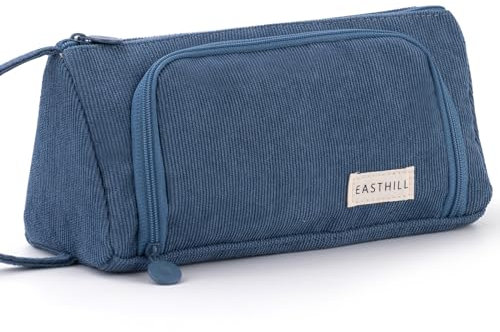 EASTHILL Federmäppchen mit grossem Fassungsvermögen Mäppchen Schreibwarenbeutel Bleistift Beutel für Middle High School College Mädchen Erwachsener Teenager Geschenk -Blue