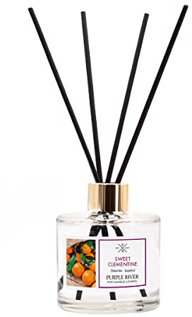 Purple River Duftstäbchen | Raumduft Sweet Clementine (200ml) | Reed Diffuser für Dein Zuhause | Fruchtiger Sommerduft | Lufterfrischer für Deine Wohnung | Inklusive 7 Stäbchen
