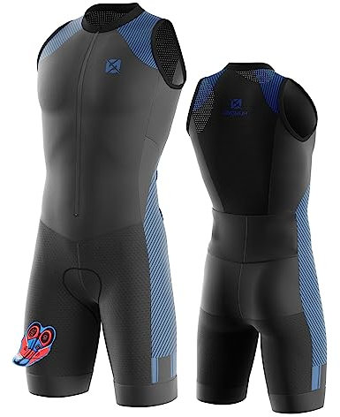 Triathlon Suit Men’s – Quick Dry, Breathable, Sleeveless TriSuit for Swimming, for Cycling Training Road Bike Top Cycling Clothing Racing Bike Top, Cyclist Clothing (TYP-7,L)