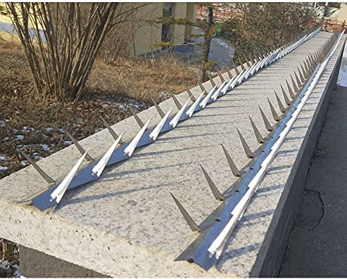 Sxlawesom Metal Barbs Strips - Anti-climbing Spikes - Security Fence for Roof, Wall, Railing - Weather/Water-resistant (Color : Galvanized, Size : S)
