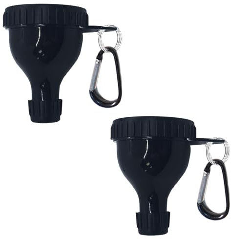 FORESRUM 2 Pack Protein Powder Container to Go - Mini Funnel with Keychain and Keyring, Water Bottle Funnel for Shakers