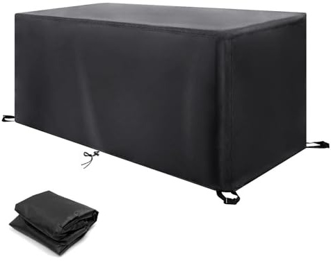 Abdeckungen für Gartenmöbel Wasserdicht, 420D Oxford Schutzhülle Anti-UV Abdeckplane für Gartentische Terrassenmöbel, Schwerlast Regenschutz und Staubfest Abdeckung Gartenbank 120x90x75cm
