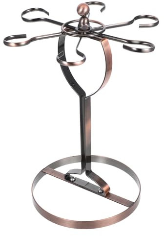 Amosfun Portabicchieri Da Vino Rosso in Ferro Per Calici a Stelo, Supporto Sospeso Salvaspazio, Espositore Creativo Per Bar, Cucina e Sala Da Pranzo, Colore Bronzo