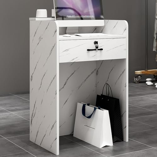 ite Moderner Rezeptionstheke für Büro, Lobby, kleiner Empfangstresen mit abschließbarer Schublade für Einzelhandel, Kasse, Holz-Computer-Arbeitsplatz für Bar, Salon, Geschäft