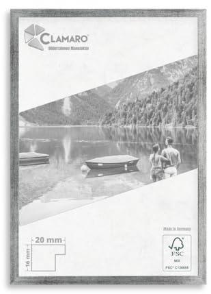 CLAMARO Collage 20 - Marco de fotos de madera de densidad media (75 x 100 cm, hecho a mano, con cristal acrílico, parte trasera y colgador)