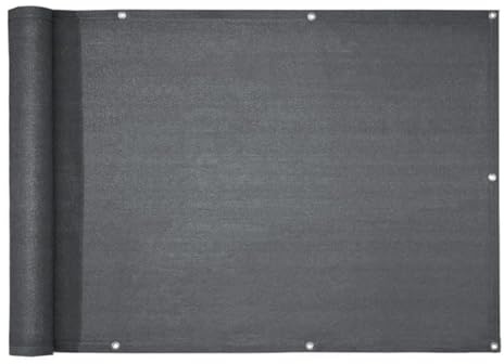casa pura Balkon Sichtschutz UV-Schutz - 90x500cm - wetterbeständiges und pflegeleichtes HDPE-Spezialgewebe (Antrazit)