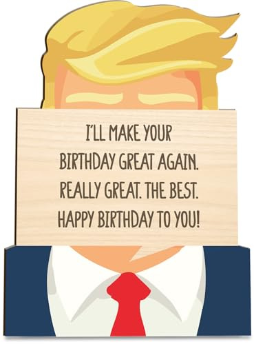 Lustige Geburtstagskarten für Männer Trump Birthday Englisch Holzkarte - Geburtstagskarte - Lustige Karten, Geburtstagskarte Lustig, Lustige Geburtstagskarte, Witzige Geburtstagskarte