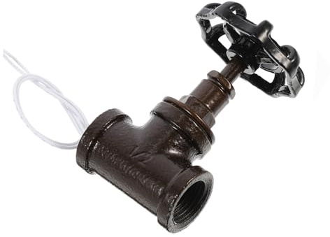 EPIGEIST Interruptor de Luz Estilo Steampunk Vintage y Cable Eléctrico con Válvula de Cierre de Hierro con Instalación Sencilla para Lámparas de Mesa