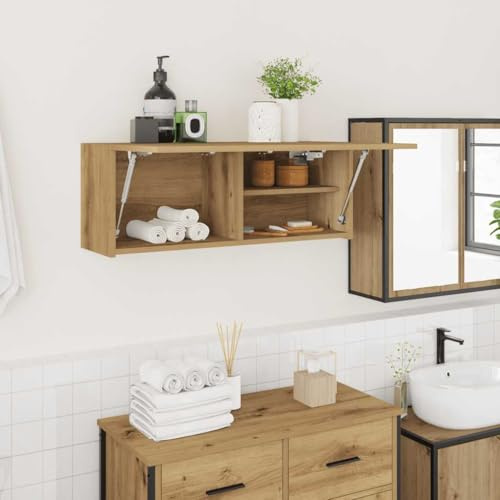 LLEZKBR Armoires et stockage, unités de lavabo, unités de salle de bain meuble-salle de bain armoire murale en chêne artisanal 80 x 25 x 30 cm en bois d'ingénierie