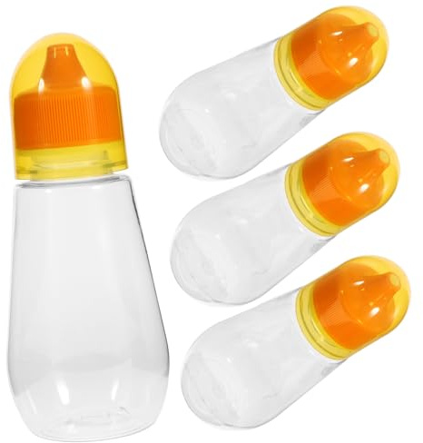 VERDANVERSE Frascos De Miel Exprimibles 250g Pet Transparente, Botellas De Plástico Tapa Sellada, Reutilizables Para Miel, Jarabe y Salsas, Set De 4 Unidades Para Cocina y Almacenamiento