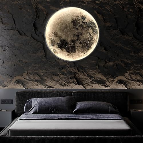 MEVZHH Candelabras, Moon Wall Sconce, Luz de la Luna 3D, Lámpara de Pared Led con Control Remoto, Enchufe en Luminaria de Techo de Luz Montada en la Pared, Decoración de la Pared de la Luna para Dormi