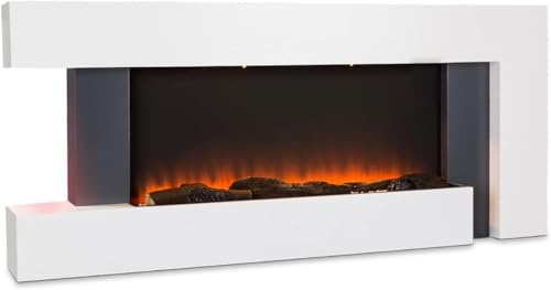 DUPI Chimenea Eléctrica Nero Pro BRAVIA| 3 en 1 con Calefacción | Efecto Llama 3D Panorámica | 12 Colores Llama | App Tuya/Smart Life/Alexa | 132x58x21cm