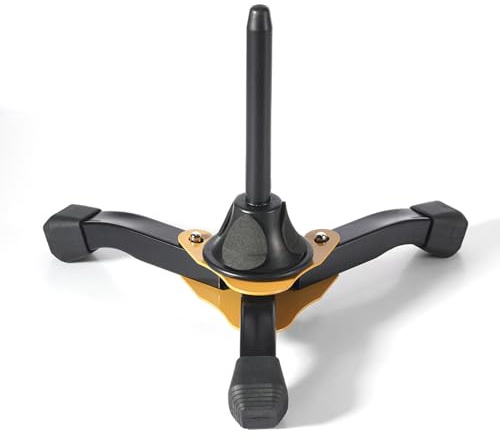 Dilwe Soporte de Trípode Plegable, Soporte Piccolo, Ligero Antideslizante para Instrumento de Viento Clarinete Flauta Oboe (YELLOW)