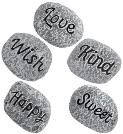 Homoyoyo 5pcs Mini Bonsai Resin Decorative Stones for Flowerpot Pebbles, Small Aquarium Gravel Landscape Rocks for Garden, Fish Tank, Vase Decoration