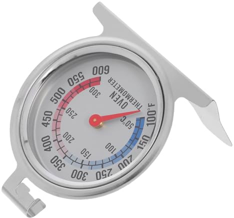 JHKNNK Accurate Stainless Steel Oven Thermometer for Electric and Gas Ovens Compact Dial Baking Tool with Precise Physical Sensing for Monitoring Meat Bread and Frying Oil Temperatures in
