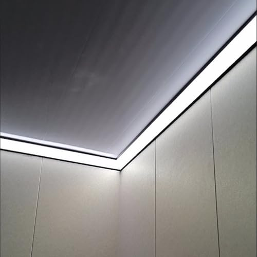 Veletta LED Soffitto Canale Modanatura Corona LED per Soffitto e Parete, Telaio Profilo LED in Alluminio con Diffusore PC, Battiscopa Lineare per Illuminazione Indiretta(84mm(3.3),5 pcs)