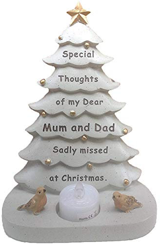 Christmas Tree Grave Memorial Ornament For Mum & Dad T Light