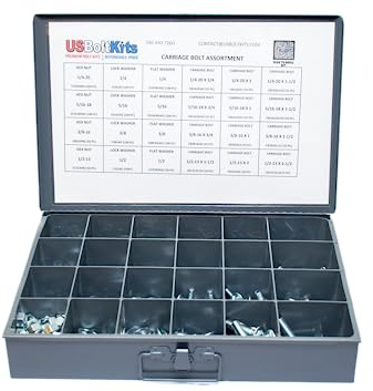 1250 Piece Carriage Bolt Assortment