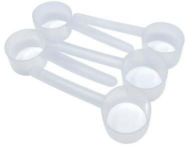 Supplement and Supply 1/4 Cup (4 Tablespoon | 2 Oz. | 60 mL) Long Handle Scoop for Measuring Coffee, Pet Food, Grains, Protein, Spices and Other Dry Goods (Pack of 5)