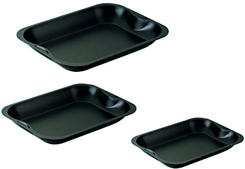 Zenker Set di 3 Rostiere teglie da forno, materiale acciaio al carbonio, rivestimento antiaderente, lavaggio a mano, dimensioni varie