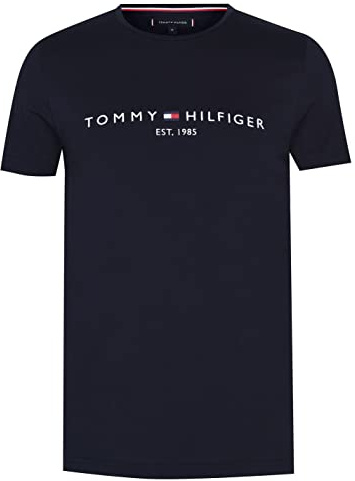 Tommy Hilfiger Uomo T-Shirt Maniche Corte Core Tommy Logo Scollo Rotondo, Blu (Sky Captain), M