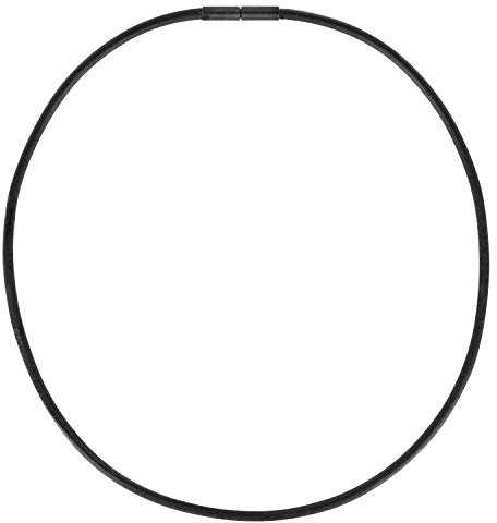 Auroris Echtleder Kette schwarz Dicke 3mm mit Tunnel-Drehverschluss aus SCHWARZEM Edelstahl Länge wählbar