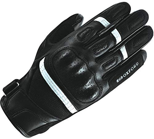Oxford Produkte Herren Oxford RP-6S Kurze Manschette Motorrad Sporthandschuhe CE-1KP genehmigt, Schwarz Weiß, M
