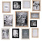 Home Deco Factory, Set de 12 Cadres Photos, Différentes Dimensions, en Bois-MDF, Multi Taille Beige/Crème/Noir, Accessoires pour Suspendre ou Poser, Cadre Rectangulaire