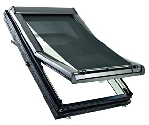 Original Roto Außenrollo Screen ZAR Sonnenschutz & Hitzeschutz Bei offenem Fenster voll funktionsfähig Länge einstellbar Für Roto Dachfenster der Baureihe Designo R4/R7 mit Größe 114/xxx | 11/xx