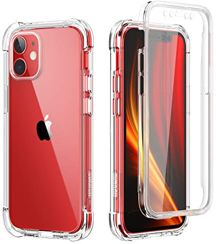 SURITCH Case for iPhone 12 / iPhone 12 Pro 6.1 Inch 360° Transparent Shockproof Silicone Bumper [Ultra Hybrid] Full Body Protection Cover Our iPhone 12 6.1 Inches (Clear)