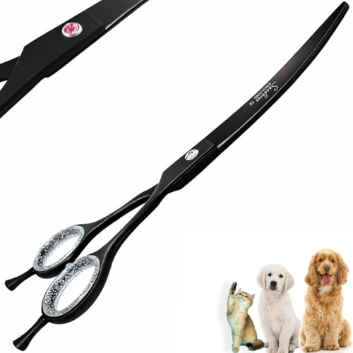 Dog Grooming Scissors with Extra Sharp Blades | 7.5” Curved Dog Grooming Scissors for Dogs, Cats & Pets Hair Cutting for Professionals, Salons & Home Groomers