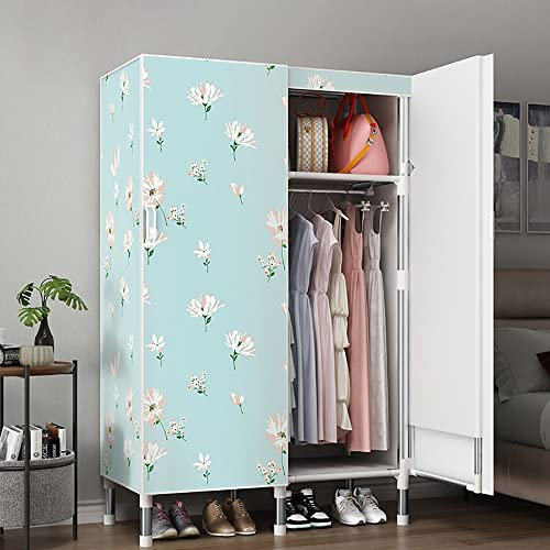 FGHUF Kleiderschrank Stoffschrank Garderobe Mit Kleiderstangen Faltschrank Stoffkleiderschrank Campingschrank Für Kleidung Ankleidezimmer Schlafzimmer, 85 * 50 * 172cm