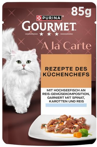 GOURMET A la Carte, mit Hochseefisch, Reis und Gemüse, 26 x 85g | Katzenfutter nass