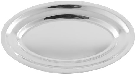 METRO Professional Bandeja de servicio ovalada, acero inoxidable 18/0, 30 x 45 cm