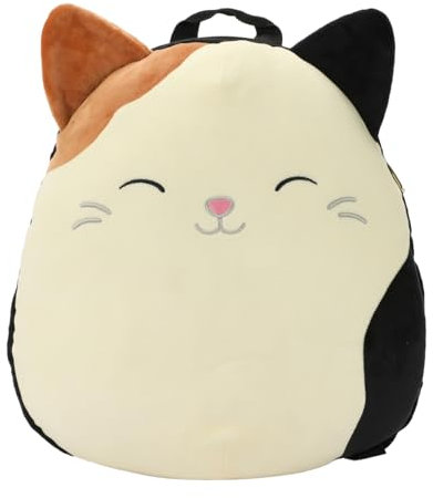 Bioworld Squishmallows 3D Cam The Cat 14 inch Plush Mini Backpack, Pink, Taglia unica