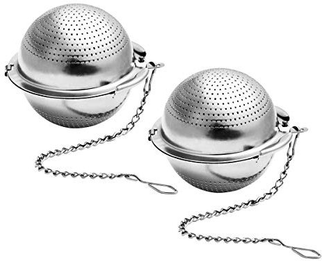 YSTrillion Filtres à Thé 2 pièces Boule De Passoire à Thé,Filtre à Thé En Acier Inoxydable,Filtre à Thé avec Chaîne pour Infuser du Thé en vrac et Des Epices