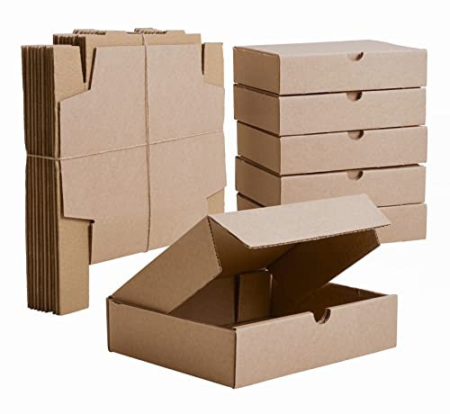 IPEA Flachen Faltkartons 21 x 15 x 5 cm für Versand, E-Commerce, Geschenke - 10 Stück - Made in Italy - Quadratische Mehrzweckboxen zum Verpacken von Gegenständen, Veranstaltungen, Partys - Kartons