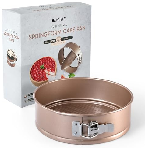 HAPPIELS Non Toxic Nonstick 9 inch Springform Pan | 9'' Cheesecake Mold | Leakproof Spring-form Round Cake Pans | Nontoxic Non Stick Spring Form Pan for Baking | Spring-Form Pans Leak Proof