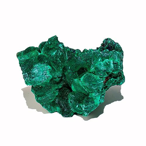Apengshi Natürlicher Malachit-Kristallstein, 0-0,1 kg, roher Malachit-Stein, unregelmäßig, raues Malachit-Mineralprobe, Originalform, Heilkristall, Edelstein, Sorgenlinderung, Stress mit Geschenkbox
